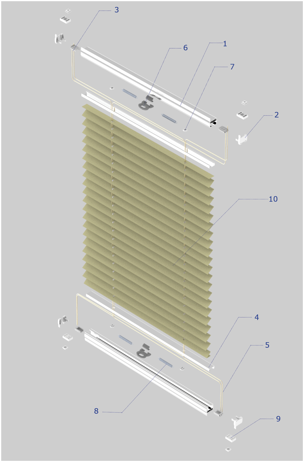 Pleated blinds operated by handle - Vertex S.A.